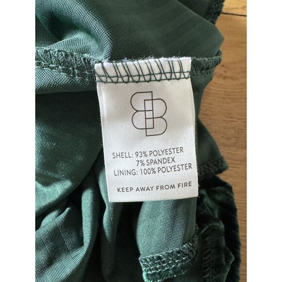 Baltic Born Emerald Green Striped Velvet Velour Wrap Dress Women Size Small - Picture 9 of 11